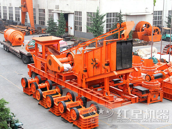 紅星機(jī)器小型車載移動(dòng)破碎機(jī)廠家