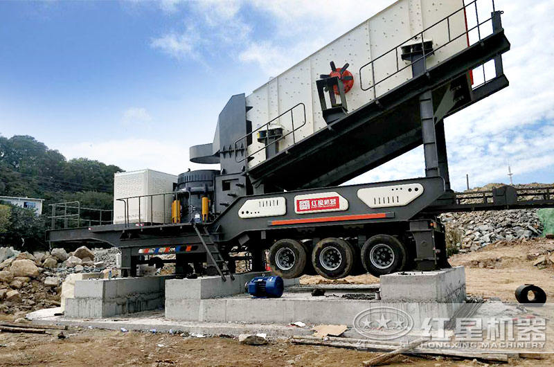 移動式石子破碎生產(chǎn)線,圓錐破+篩分