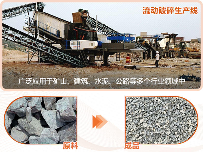 流動破碎生產(chǎn)線成品粒形好，用途廣